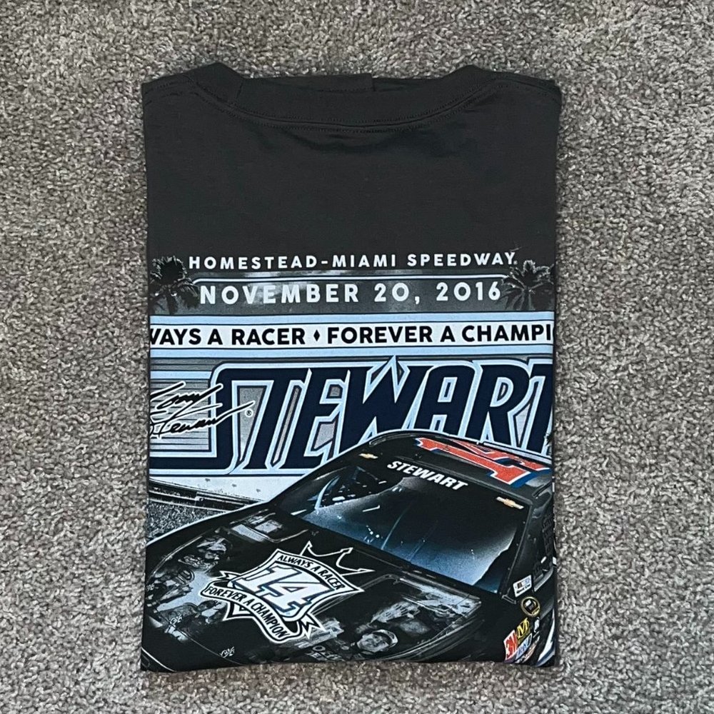 Miami speedway Fanatics. Tony Stewart, Nascar three-time champion graphic T!